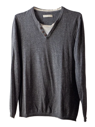 Sweater Celio Gray with White Collar